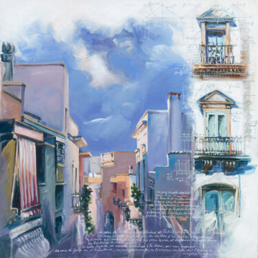 Painting titled "PUGLIA 11" by Sandrine Blondel, Original Artwork, Acrylic Mounted on Wood Stretcher frame