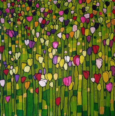 Peinture intitulée "Nature multicolore" par Sophie Cantou, Œuvre d'art originale, Acrylique