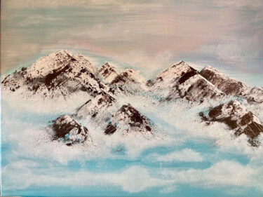 Peinture intitulée "la montagne" par Isabelle Capron, Œuvre d'art originale, Aquarelle Monté sur Châssis en bois