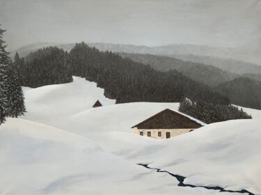 Peinture intitulée "La reculée" par Patrick Egger, Œuvre d'art originale, Acrylique Monté sur Châssis en bois