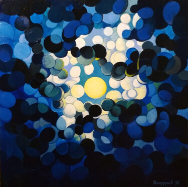 Peinture intitulée "Full Moon (60x60cm,…" par Artsrun Asatryan, Œuvre d'art originale, Huile Monté sur Châssis en bois