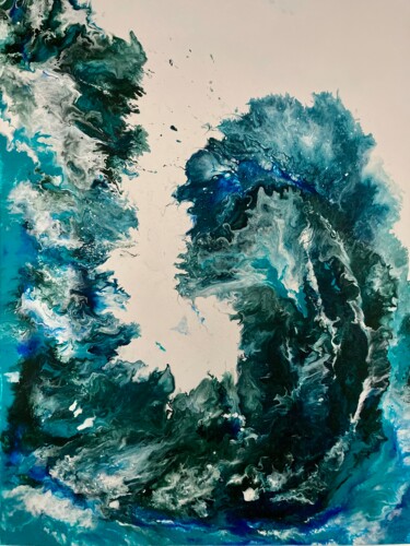 Peinture intitulée "Océan en colère" par Isabelle Capron, Œuvre d'art originale, Acrylique Monté sur Châssis en bois