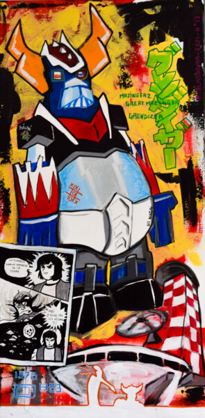 绘画 标题为“Goldorak (Grendizer)” 由Patrice Almodovar, 原创艺术品, 丙烯 安装在木质担架架上