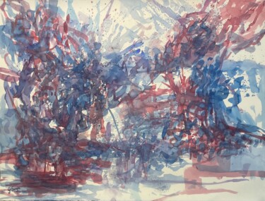 Peinture intitulée "« Voyage »" par Gilles Surgès, Œuvre d'art originale, Aquarelle Monté sur Verre