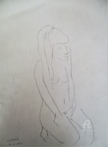 Lison à 19 h Drawing titled "Lison à 19 h" by Roberto Urbano, Original Artwork, Pencil