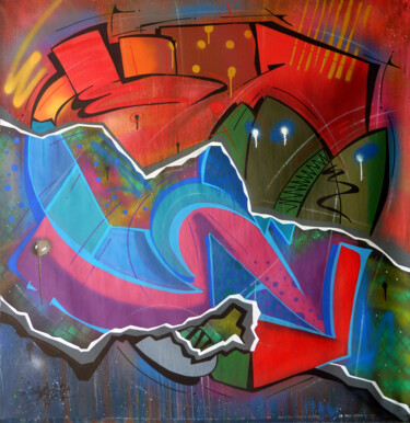 Peinture intitulée "Fish 12" par Saname, Œuvre d'art originale, Bombe aérosol