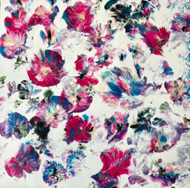 Peinture intitulée "Les fleurs" par Isabelle Capron, Œuvre d'art originale, Acrylique Monté sur Châssis en bois