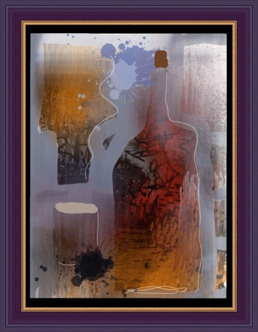 Digital Arts titled "La bouteille..." by Jacky Patin, Original Artwork, Digital Painting