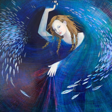 绘画 标题为“Dancing in the Deep…” 由Dawn Rodger, 原创艺术品, 油
