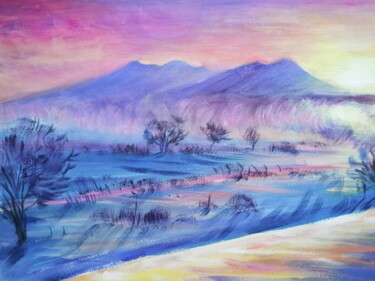 Painting titled "Мороз в сопках" by Maiia Kamaldinova, Original Artwork, Oil