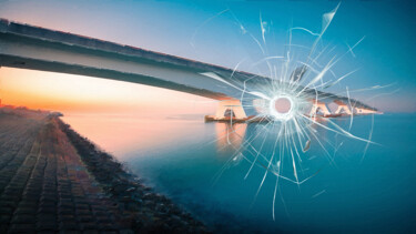 "Cracked Window Beau…" başlıklı Tablo Tony Rubino tarafından, Orijinal sanat, Akrilik Ahşap Sedye çerçevesi üzerine monte ed…