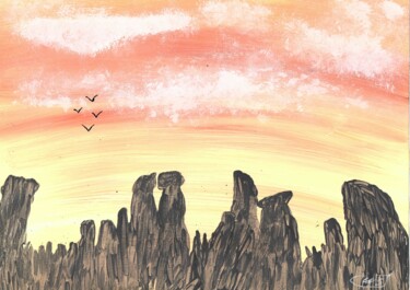 Histoires de rochers Painting titled "Histoires de rochers" by Mf Arts-Créations, Original Artwork, Acrylic