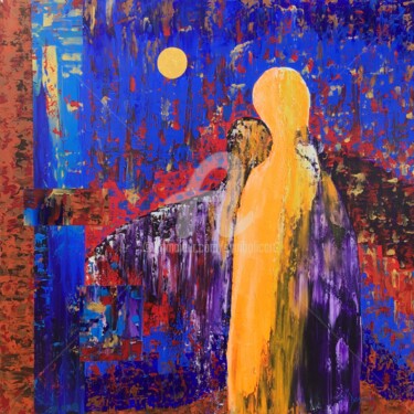 绘画 标题为“Consolation” 由Fabien Dessoly (Symbolic Art BZH), 原创艺术品, 丙烯 安装在木质担架架上