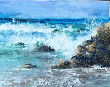 Peinture intitulée "en vague" par Bruno Devault, Œuvre d'art originale, Acrylique