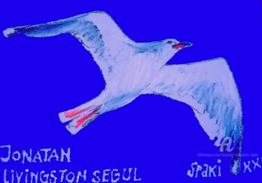 Peinture intitulée "Jonathan Livingston…" par Slobodan Spasojevic (Spaki), Œuvre d'art originale, Pastel