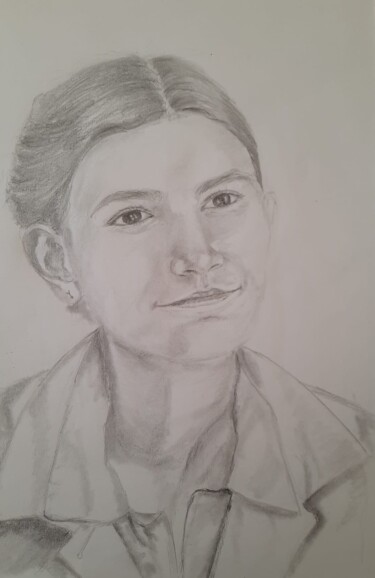 Drawing titled "Estelle" by Thérèse Alba, Original Artwork, Pencil