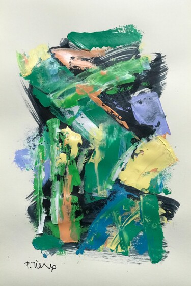 Painting titled "Rest garden" by Tung Duc Pham, Original Artwork, Acrylic