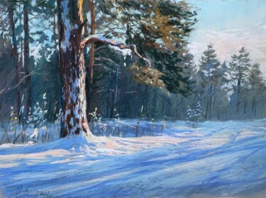图画 标题为“A walk in the woods” 由Kristina Savinova, 原创艺术品, 粉彩 安装在纸板上