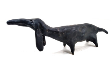 Sculpture titled "DACHSHUND XXXIII" by Aare Freimann, Original Artwork, Ceramics