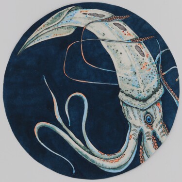 Рисунок под названием "Оcean(squid)" - Oxana Kondratenko, Подлинное произведение искусства, Маркер