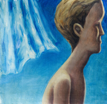 Summer window 제목이 "Summer window"인 미술작품 Yuliya Kachan로, 원작, 기름 나무 들것 프레임에 장착됨