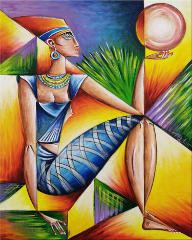 Woman Chillout #M60 Peinture intitulée "Woman Chillout #M60" par Thomas Lange, Œuvre d'art originale, Huile Monté sur Châssis en bois