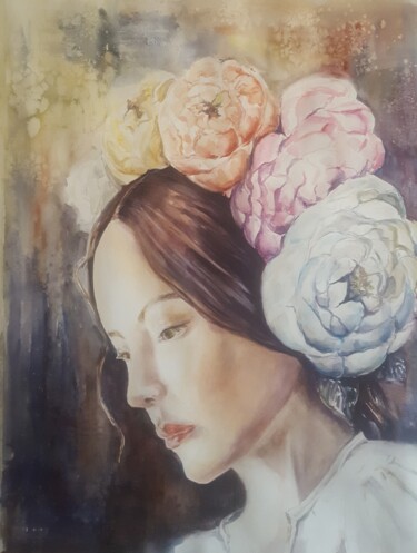 Мои акварели"Красавица" Peinture intitulée "Мои акварели"Красав…" par Natali Didukh, Œuvre d'art originale, Aquarelle