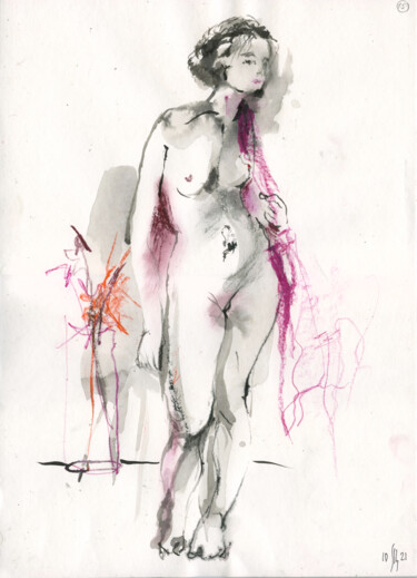 绘画 标题为“Vera. Nude art #214…” 由Maria Shedrina, 原创艺术品, 墨