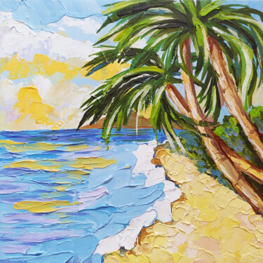 Hawaiian landscape Oil Painting Small Palm Trees Painting Картина под названием "Hawaiian landscape…" - Nadezhda Kokorina, Подлинное произведение искусства, Масло