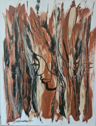 TRISTESSE Peinture intitulée "TRISTESSE" par Sandrine Guimberteau, Œuvre d'art originale, Acrylique Monté sur Châssis en bois