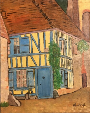 제목이 "La maison bleue à G…"인 미술작품 Paul Colombani로, 원작, 기름