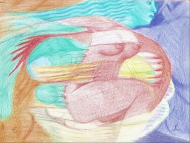 Drawing titled "Woman" by Edwin Loftus, Original Artwork, Pastel Mounted on Other rigid panel