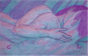 图画 标题为“Lovers 49” 由Edwin Loftus, 原创艺术品, 粉彩 安装在其他刚性面板上