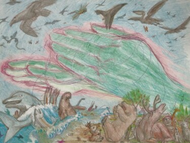 图画 标题为“The Creation of the…” 由Edwin Loftus, 原创艺术品, 粉彩 安装在其他刚性面板上