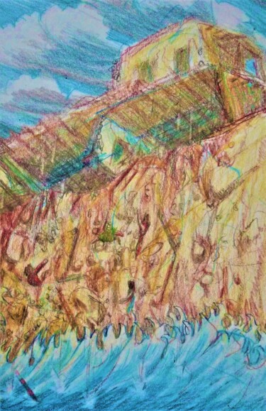 图画 标题为“The House built upo…” 由Edwin Loftus, 原创艺术品, 粉彩 安装在其他刚性面板上