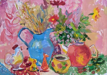 Malerei mit dem Titel "cozy autumn" von Irina Kindritska, Original-Kunstwerk, Gouache