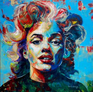 Painting titled "Marilyn Monroe Love" by Abhishek Deheriya, Original Artwork, Acrylic