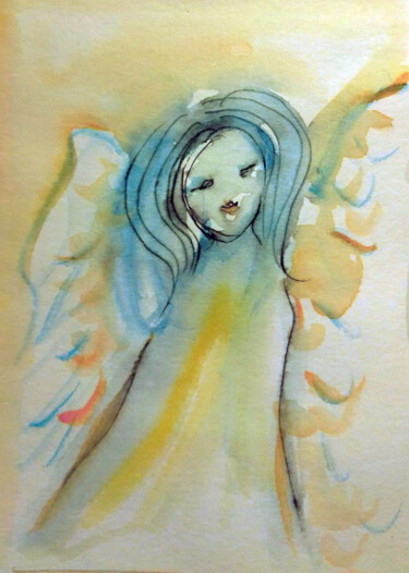 绘画 标题为“Angel #22” 由Kristina Valić, 原创艺术品, 水彩