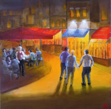 Pintura titulada "Café 74-Le retour" por André Robert Deschamps, Obra de arte original, Acrílico