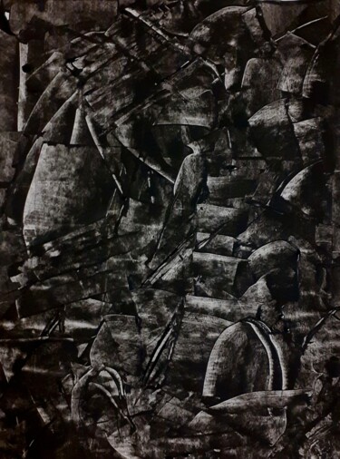 Schilderij getiteld "Unterwelt" door Marianne Huizinga, Origineel Kunstwerk, Acryl