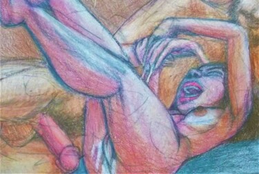 Orgasm 图画 标题为“Orgasm” 由Edwin Loftus, 原创艺术品, 粉彩 安装在其他刚性面板上