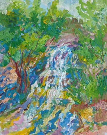 Malerei mit dem Titel "waterfall" von Irina Kindritska, Original-Kunstwerk, Öl