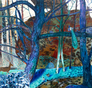 绘画 标题为“Blue tree” 由Masha Danilovskaia, 原创艺术品, 油