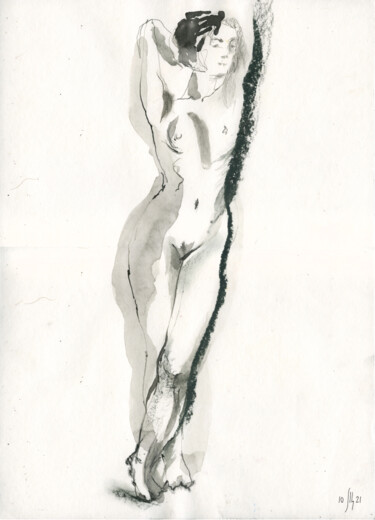 绘画 标题为“Vera. Nude art #214…” 由Maria Shedrina, 原创艺术品, 墨