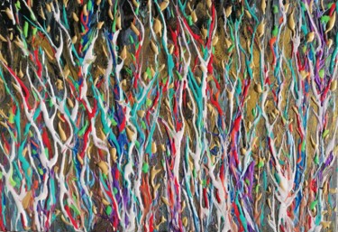 Peinture intitulée "arbres au printemps" par Lea Monnier Art, Œuvre d'art originale, Acrylique