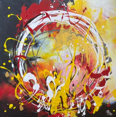 Painting titled "In the embrace of l…" by Dominika Bartková, Original Artwork, Acrylic Mounted on Wood Stretcher frame