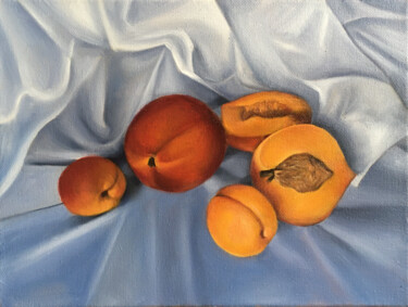 Peinture intitulée "STILL LIFE WITH PEA…" par Voskresenskaya, Œuvre d'art originale, Huile