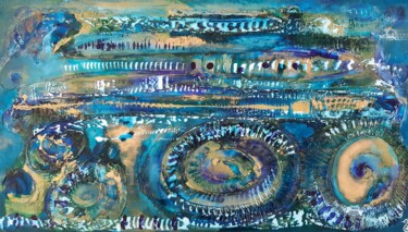 Peinture intitulée "Fond marin" par Nadège Dubreuil, Œuvre d'art originale, Acrylique