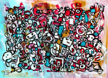 Pittura intitolato "Inside DNA" da Riccardo Vitiello, Opera d'arte originale, Acrilico Montato su Telaio per barella in legno
