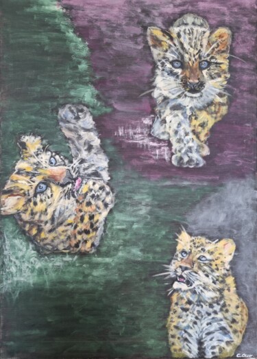 绘画 标题为“Grâce feline” 由Cathy Occo, 原创艺术品, 油